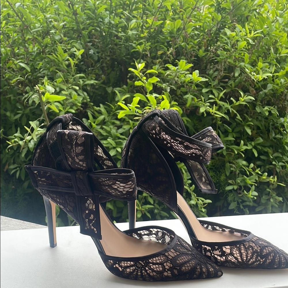 INC International Concepts Black Lace Stiletto Heels